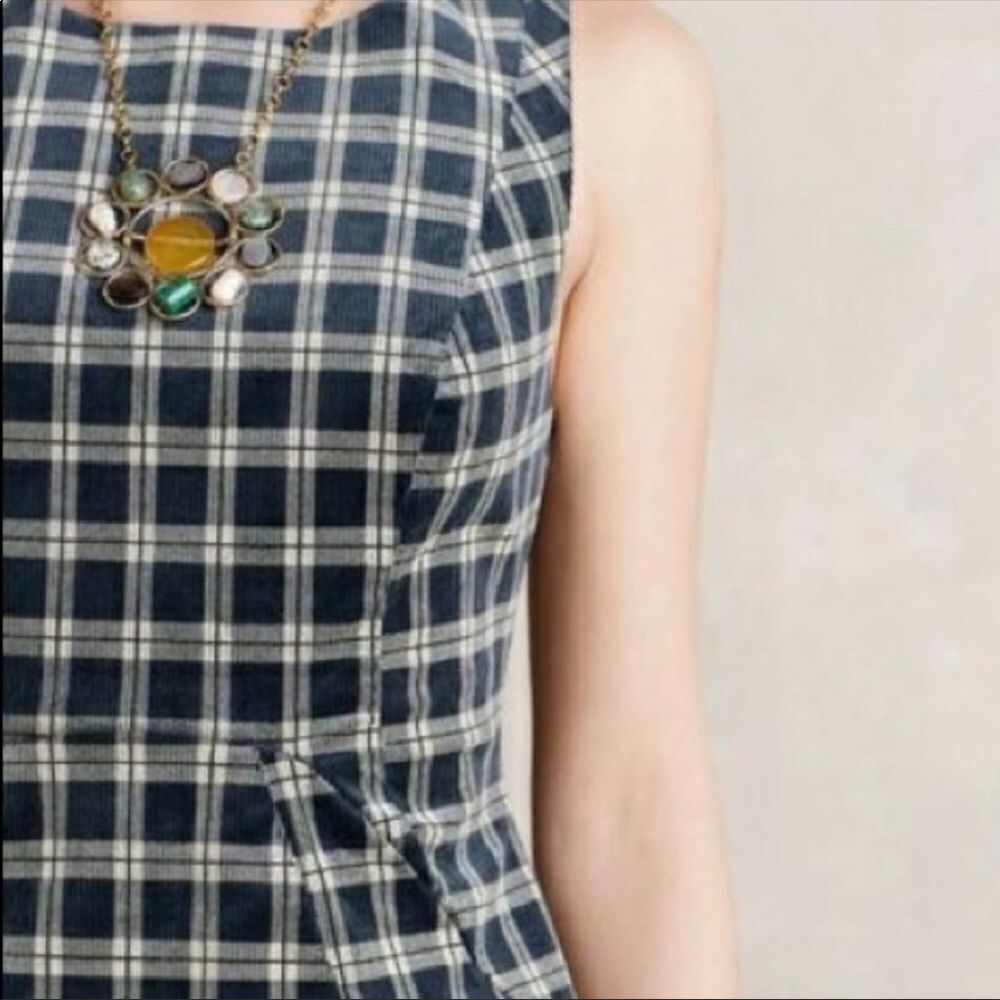 Anthro Sunday In‎ Brooklyn Plaid Corduroy Dress 8 - Picture 2 of 5